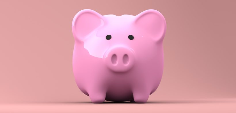 A pink piggybank.