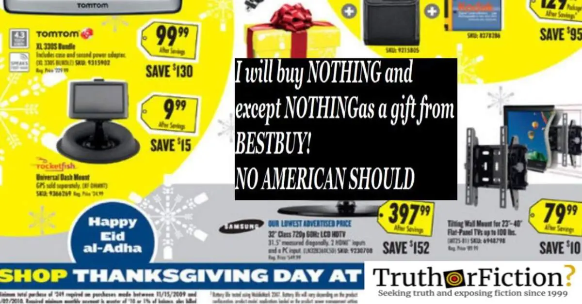 Did Best Buy Release a Holiday Shopping Ad With a Greeting for Muslim Shoppers?