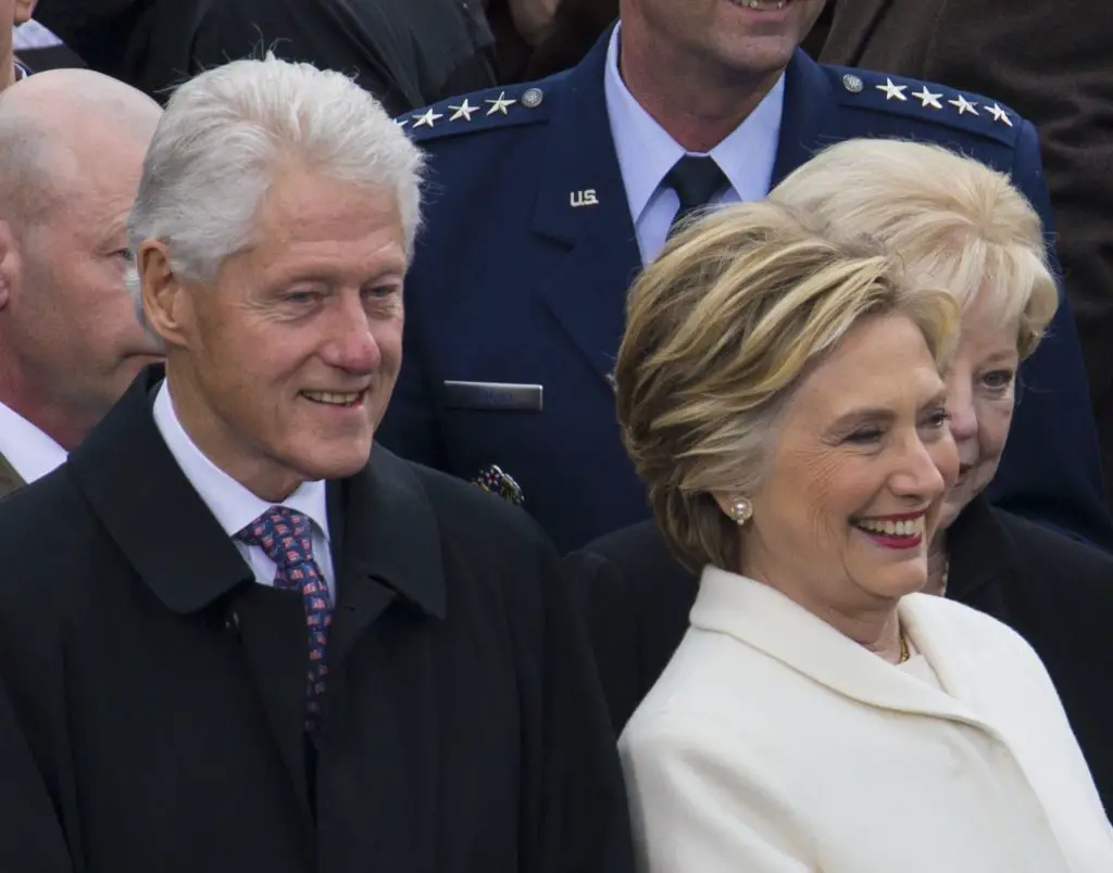 The Clintons at the 58th Presisdential inauguration, 2017.