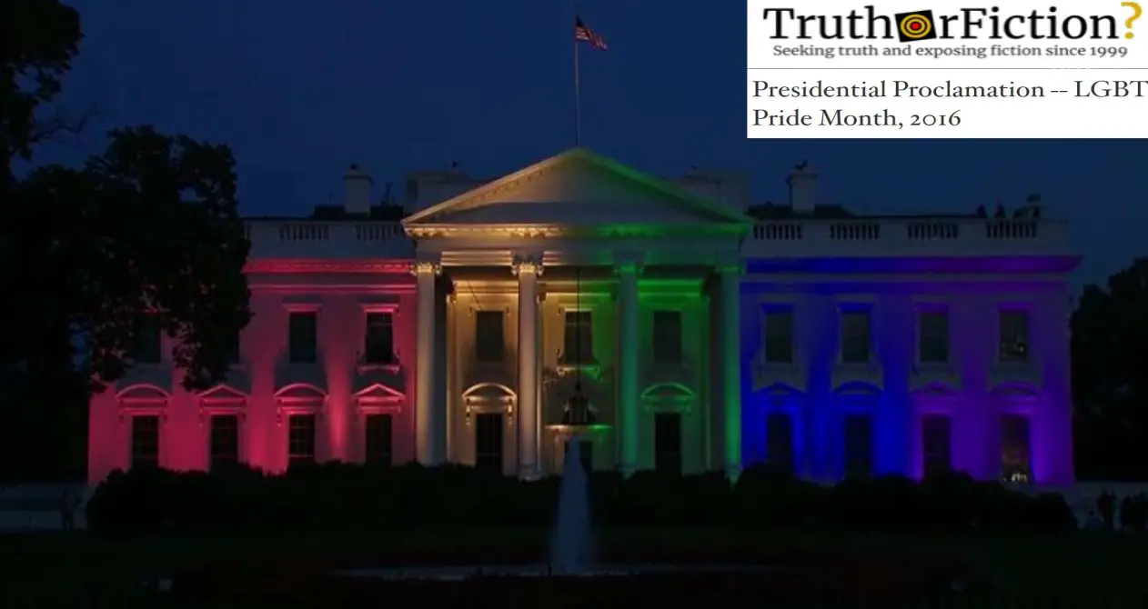 The Recent History of Presidential Proclamations for Pride Month
