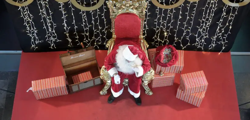 Mall Santa Claus from above.