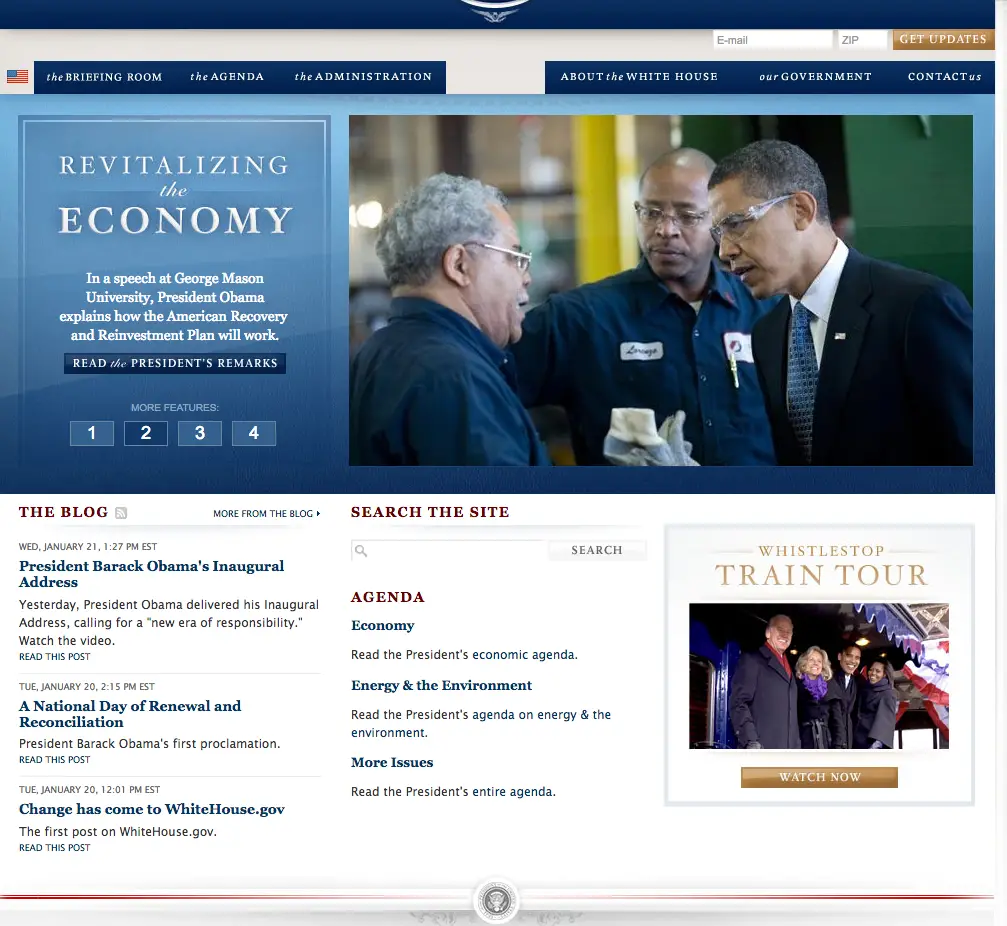 Obama White House Website January 2009