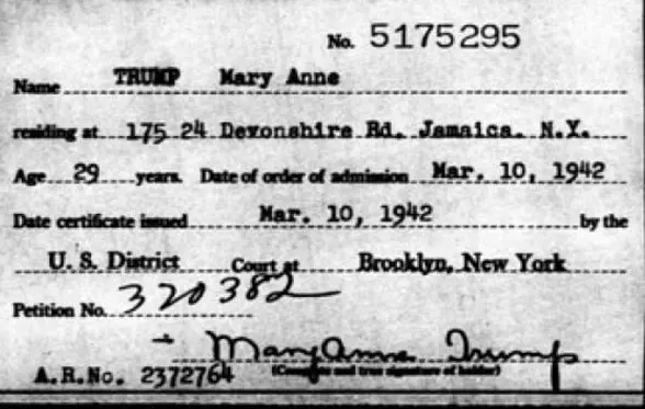 Mary Anne Macleod immigration