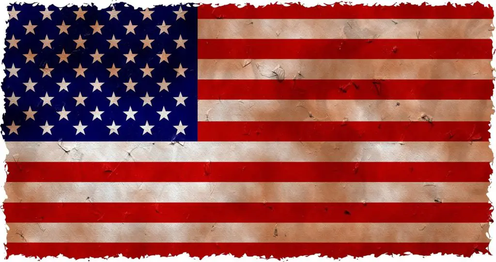 A slightly distressed American flag.