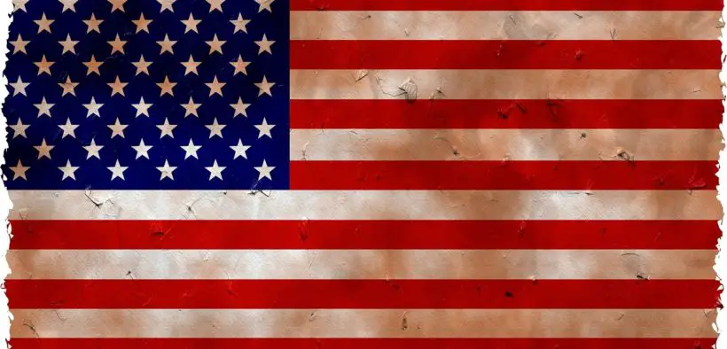 A slightly distressed American flag.