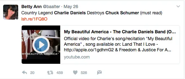 charlie daniels chuck schumer 