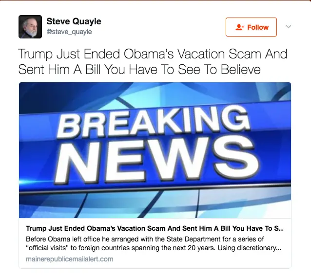 obama vacation scam