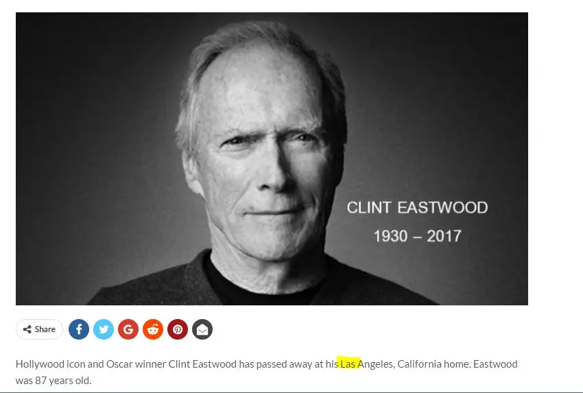 Clint Eastwood death hoax