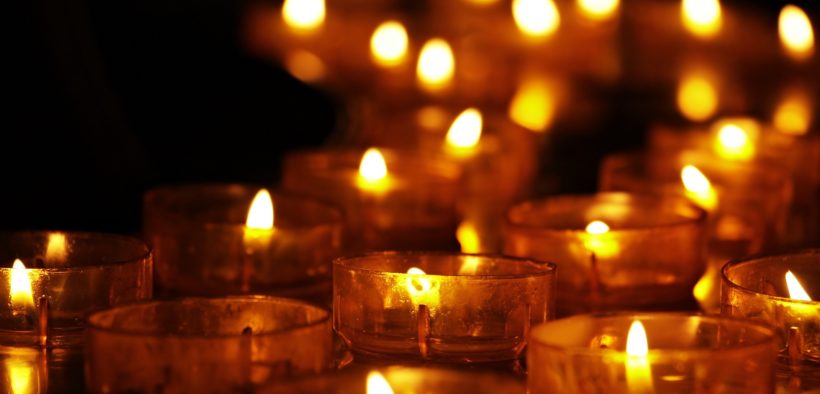 A row of small candles.