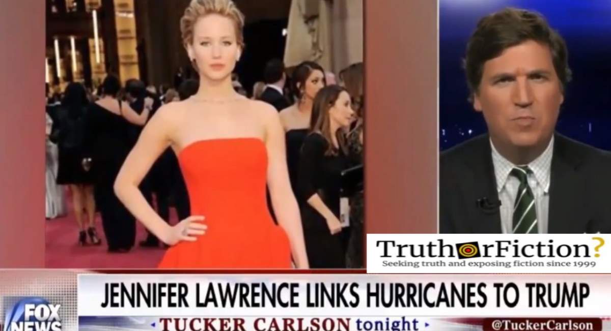 Did Jennifer Lawrence Blame Trump for Hurricanes Irma and Harvey?