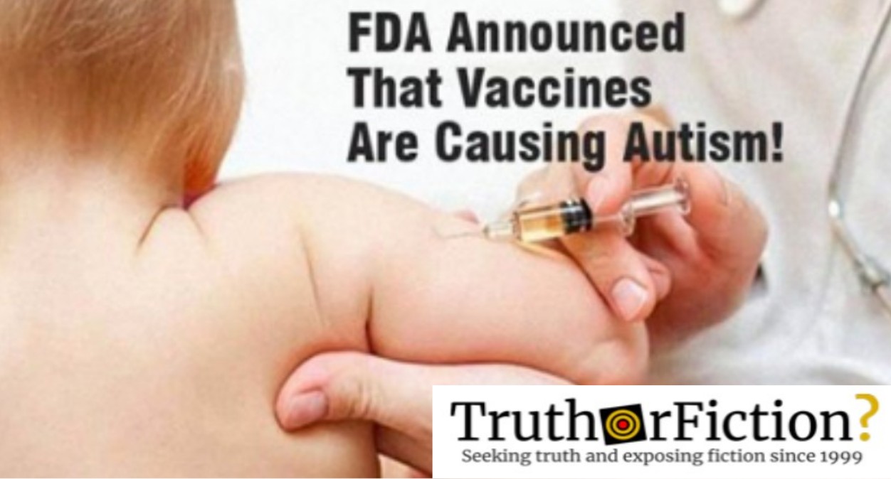 Did the FDA Confirm the DTaP Vaccine Causes Autism?