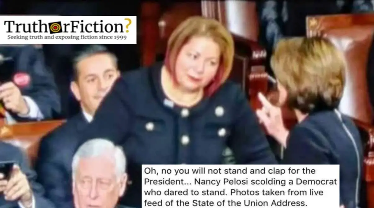 Did Nancy Pelosi Chastise Another Democrat for ‘Standing for Trump’ at the State of the Union Address?