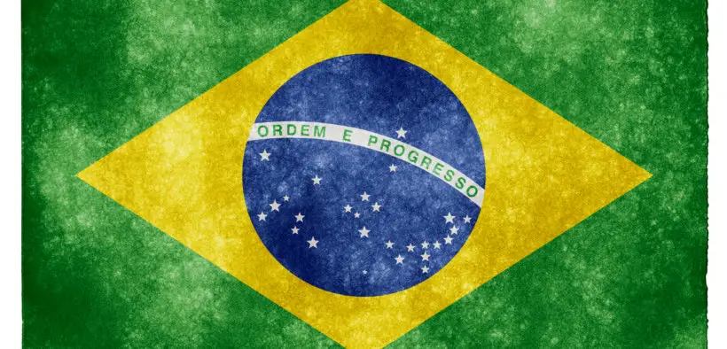 Brazil flag in "grunge" style.