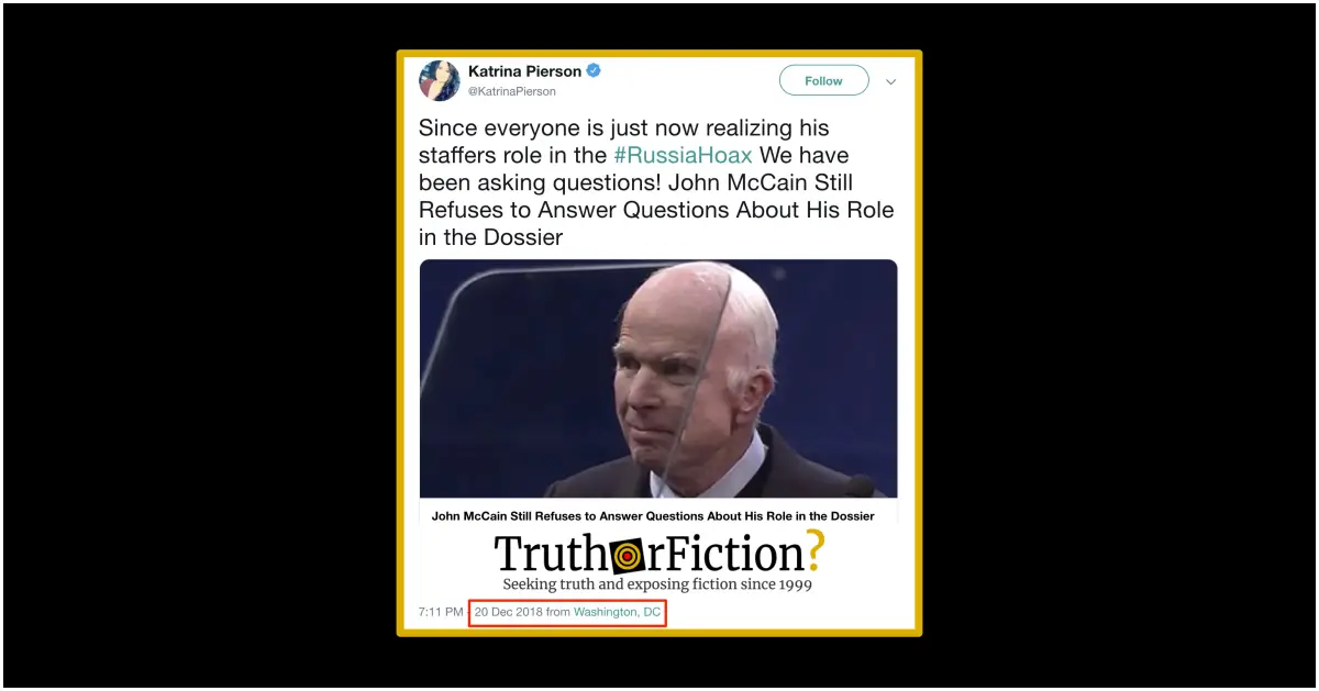 Did Trump Adviser Katrina Pierson Appear to Scold the Late John McCain for His Silence on Dossier?