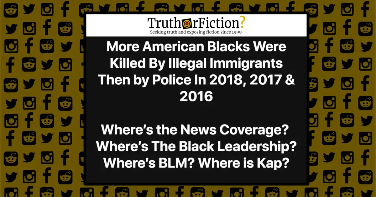 Were More ‘American Blacks’ Killed by ‘Illegal Immigrants’ Than Police in Recent Years?