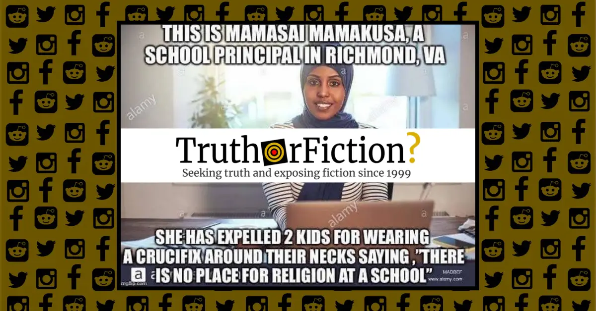 Did a Muslim Principal Ban Crucifixes in a Virginia School?