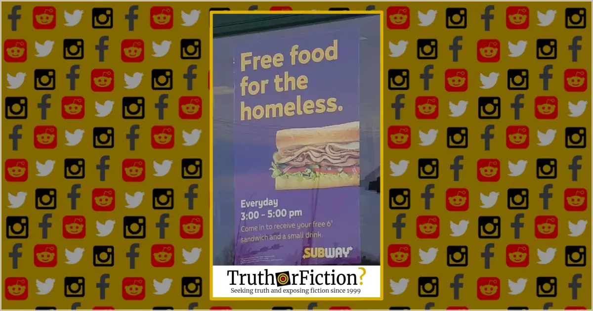 Subway Feeds Homeless People for Free?
