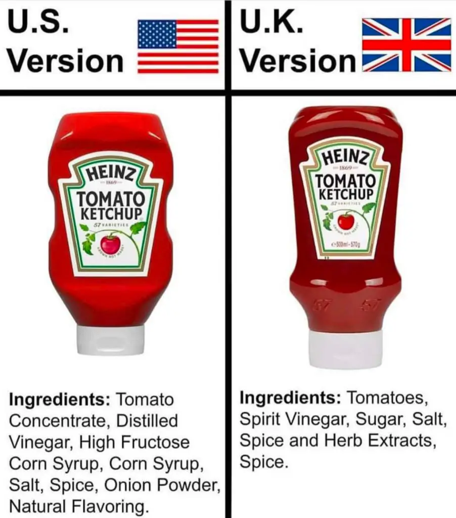 Heinz Ketchup Ingredients U S Vs UK Truth Or Fiction 