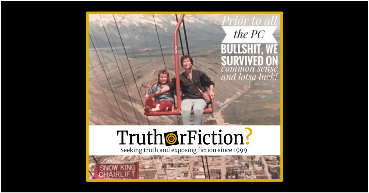 Safety Standards in the 1960s Chairlift Photo Truth or Fiction?