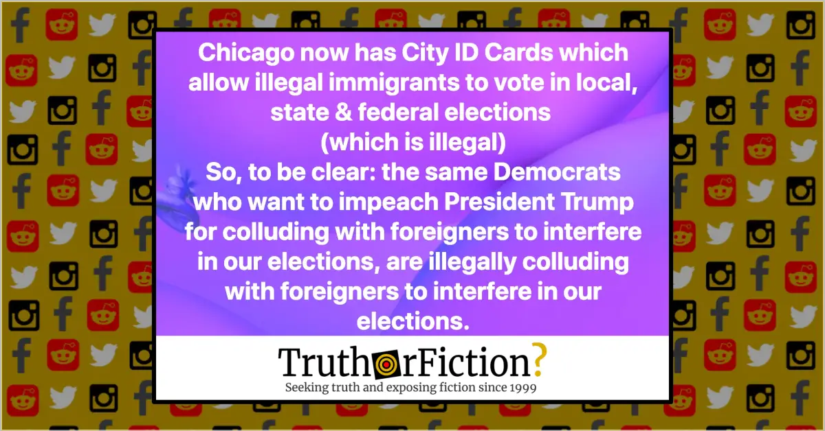 Do New Chicago City ID Cards Allow Undocumented Immigrants to Vote