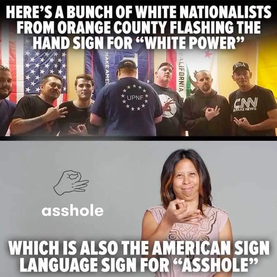 white-power-hand-sign-ASL-asshole