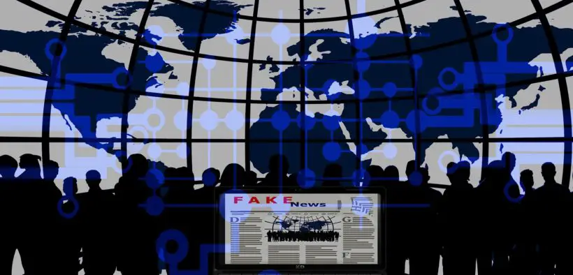 Concept art showing global disinformation.