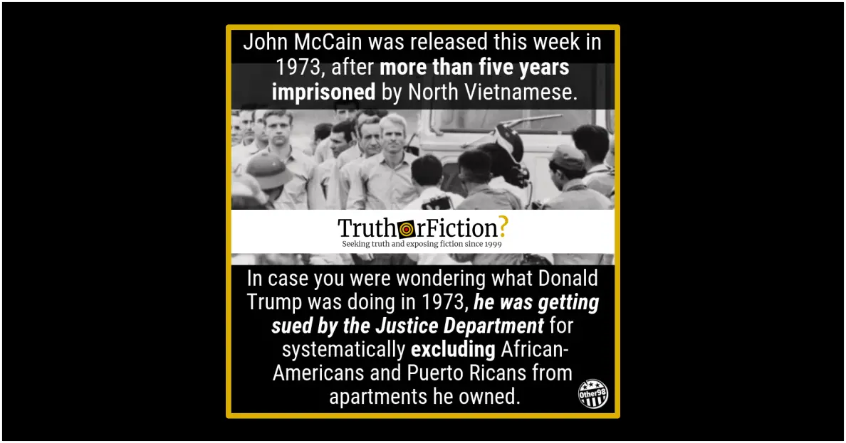 John McCain vs. Donald Trump in 1973 Meme