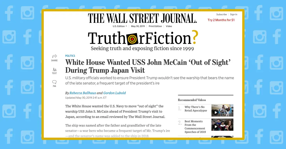Was the USS John McCain Hidden From Sight for President Donald Trump’s Japan Visit?