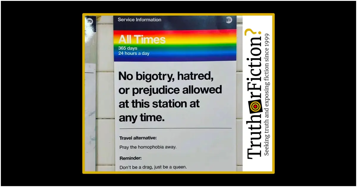 Is the MTA Posting Pride Signs on the NYC Subway?
