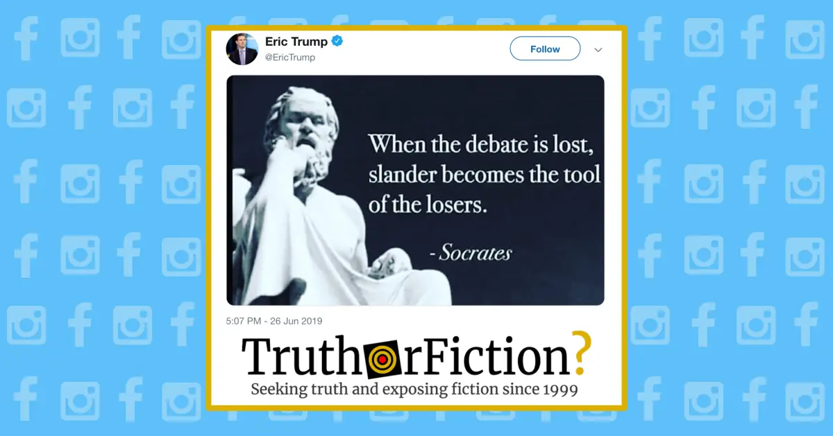 Did Socrates Say ‘When Debate is Lost, Slander Becomes the Tool of the Losers’?