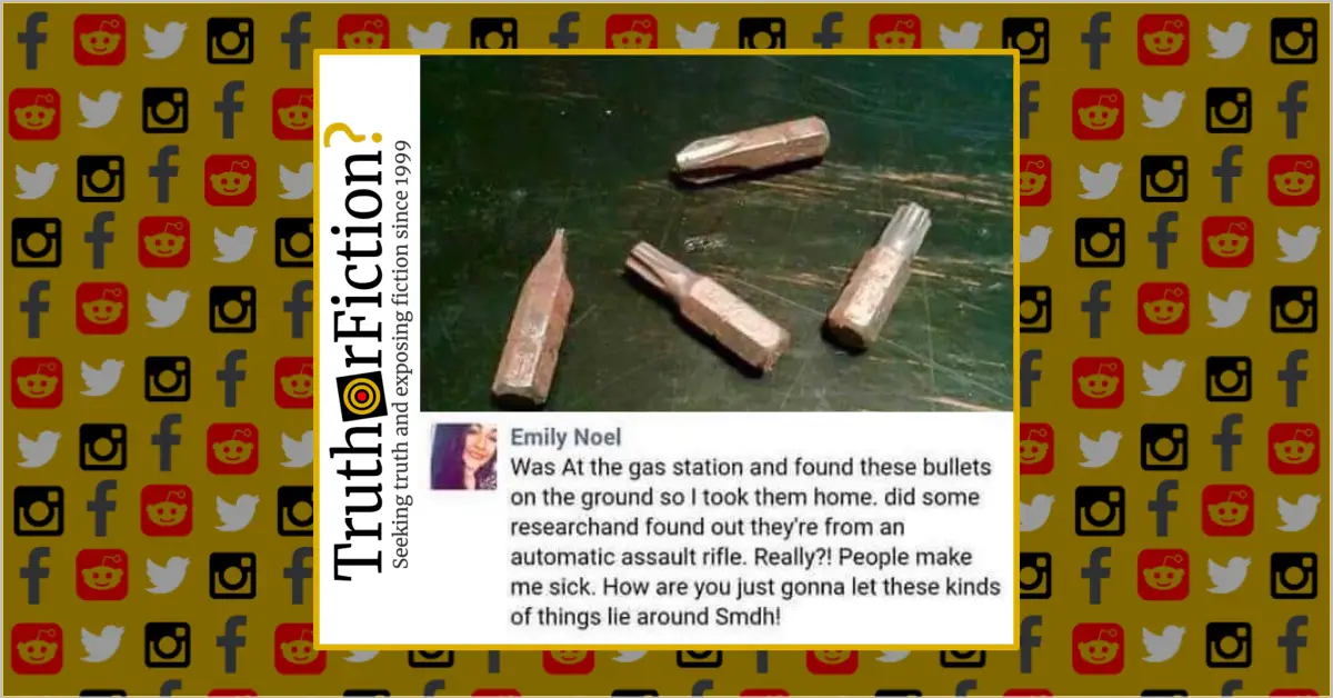 Did a Woman on Facebook Mistake Drill Bits Discarded at a Gas Station