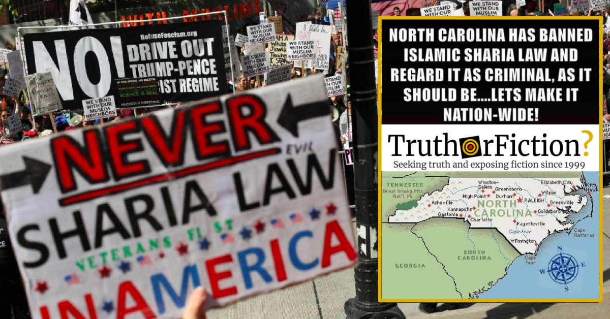 Did North Carolina Ban Sharia Law Statewide?