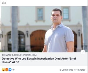 Did the Detective Who Led Jeffrey Epstein Investigation Die after a