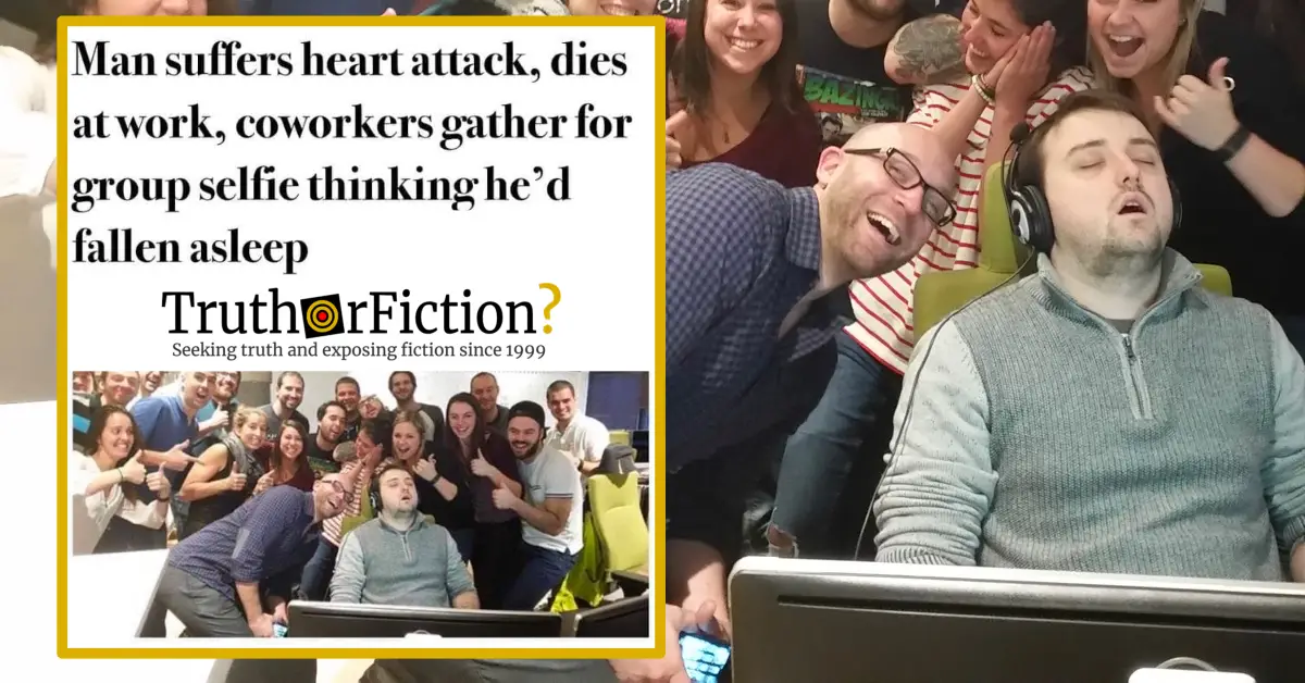 Did a Man’s Co-Workers Inadvertently Pose with a ‘Sleeping’ Corpse?