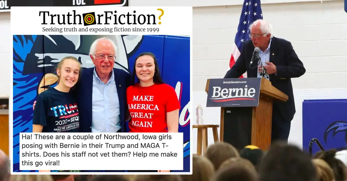 Did Trump-Supporting Teens Trick Bernie Sanders into Posing with Them?