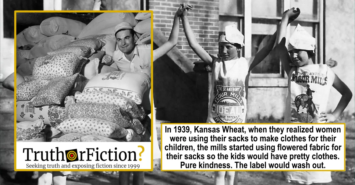 Were Cotton Feed Sacks Turned Into Clothing in the 1930s?