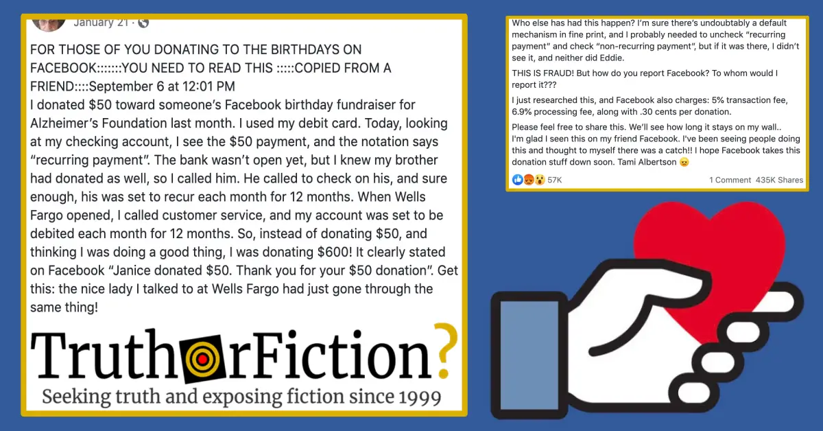 Does a Facebook ‘Default Setting’ Sign Users Up for Recurring Donations?