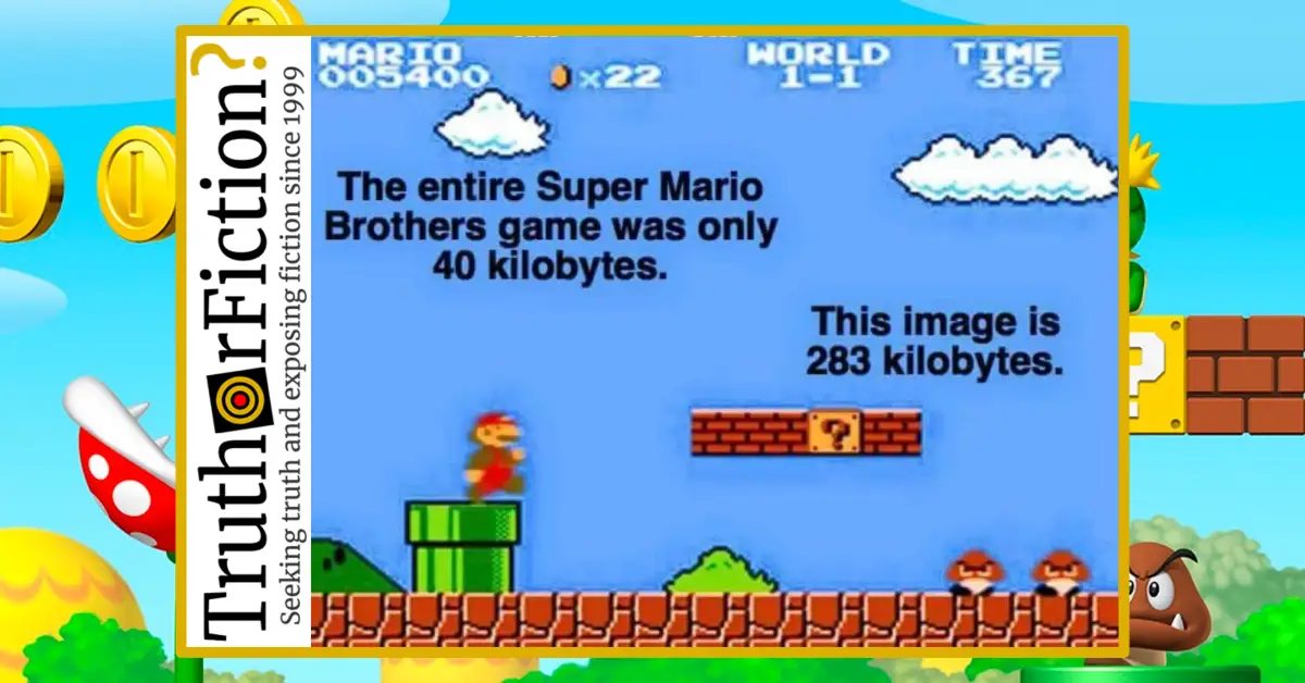 Was the Original Super Mario Bros Only 40 KB (While Modern Screenshots of One Frame Are 283 KB)?