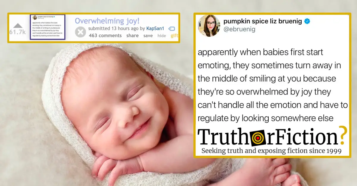 Do Smiling Babies Have to Look Away from People Because They’re ‘Overwhelmed with Joy’?