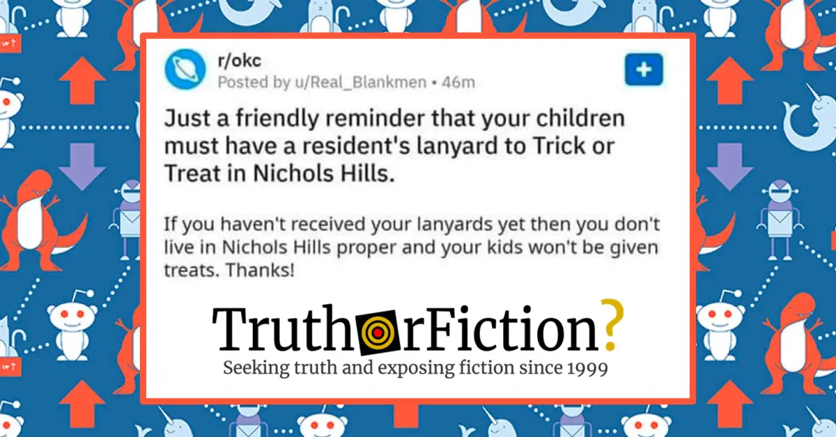 A Friendly Reminder Children Need a Lanyard to Trick or Treat in