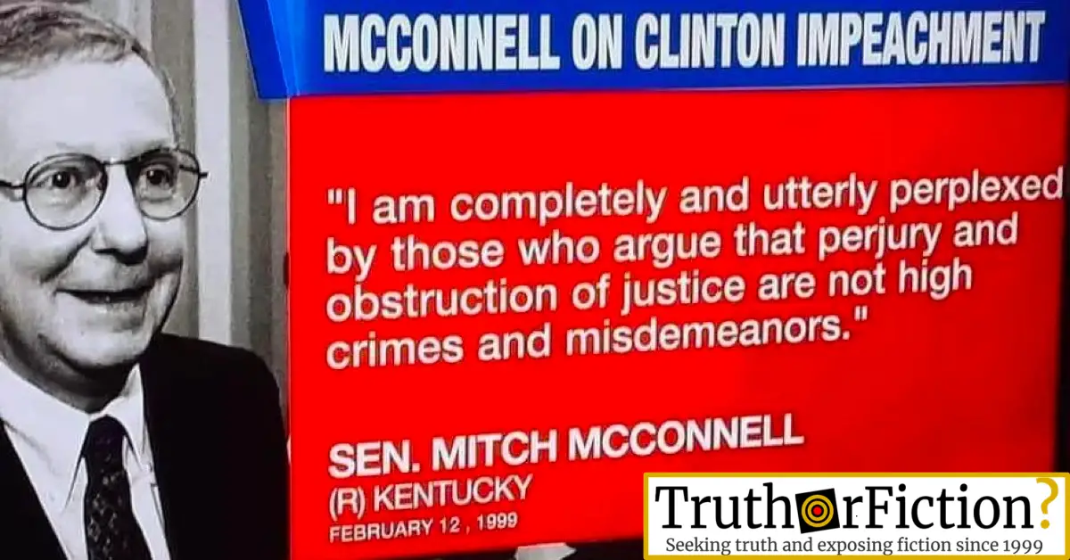 Mitch McConnell: ‘Completely and Utterly Perplexed’ by Those Who Argue Perjury, Obstruction of Justice Aren’t High Crimes?