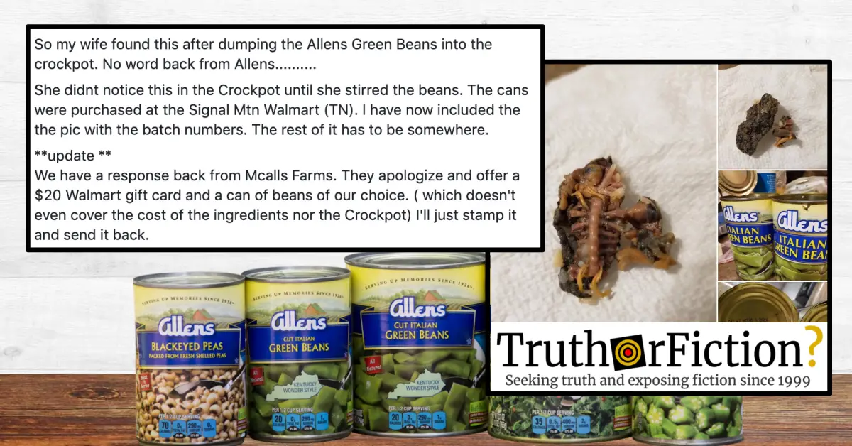 Allens Green Beans ‘My Wife Found This’ Facebook Post
