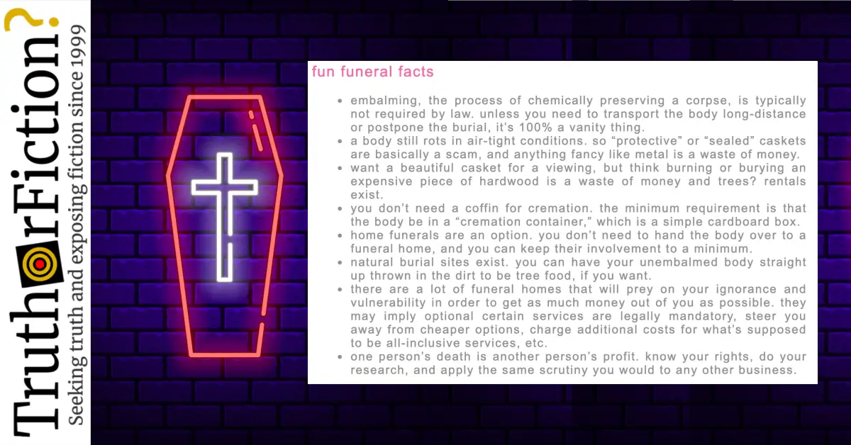 The Good Advice Hidden in a ‘Fun Funeral Facts’ Meme