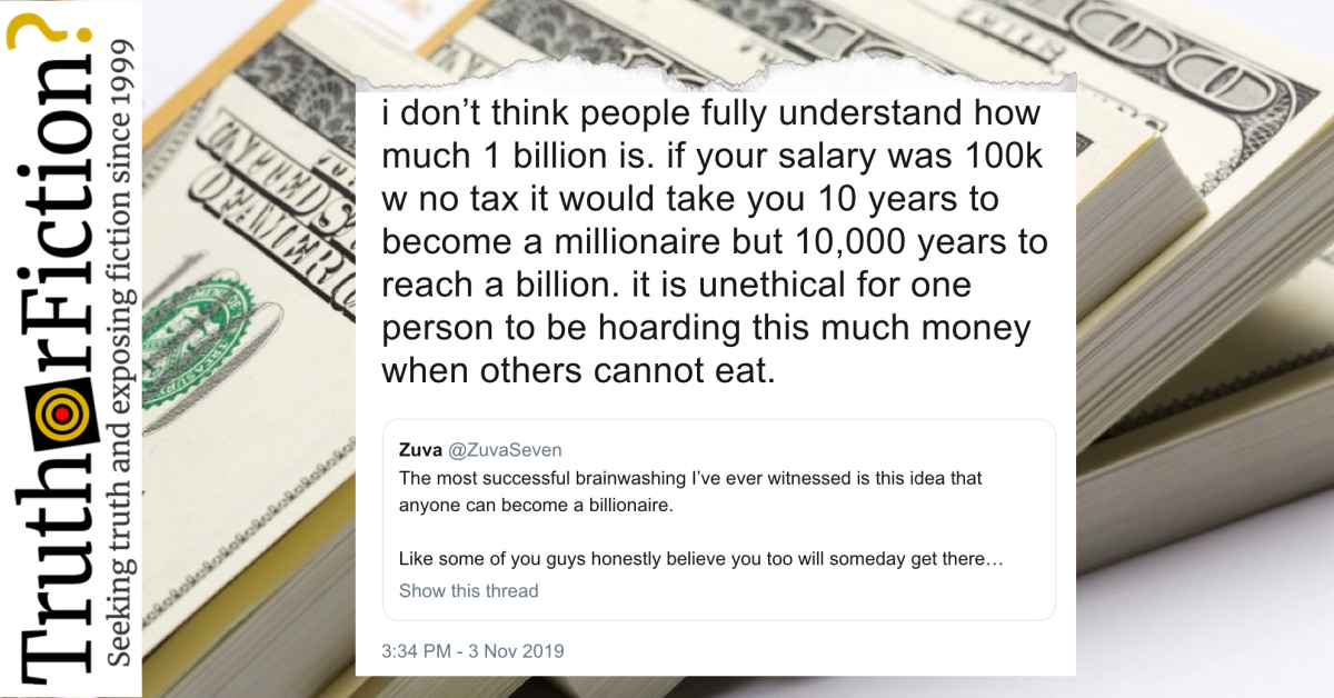‘I Don’t Think People Fully Understand How Much 1 Billion Is’ Tweet