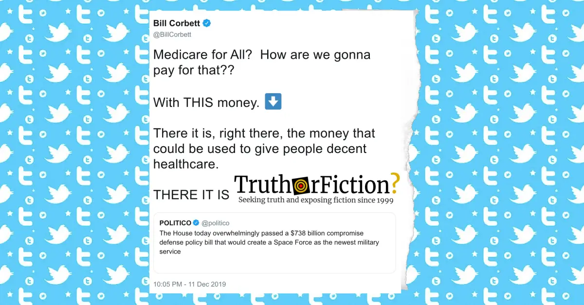 ‘Medicare for All? How Are We Gonna Pay for That? With THIS Money’ Post