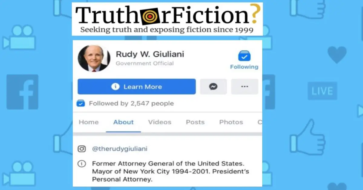 Rudy Giuliani Criticized After Describing Himself as a ‘Former Attorney General’ on Facebook