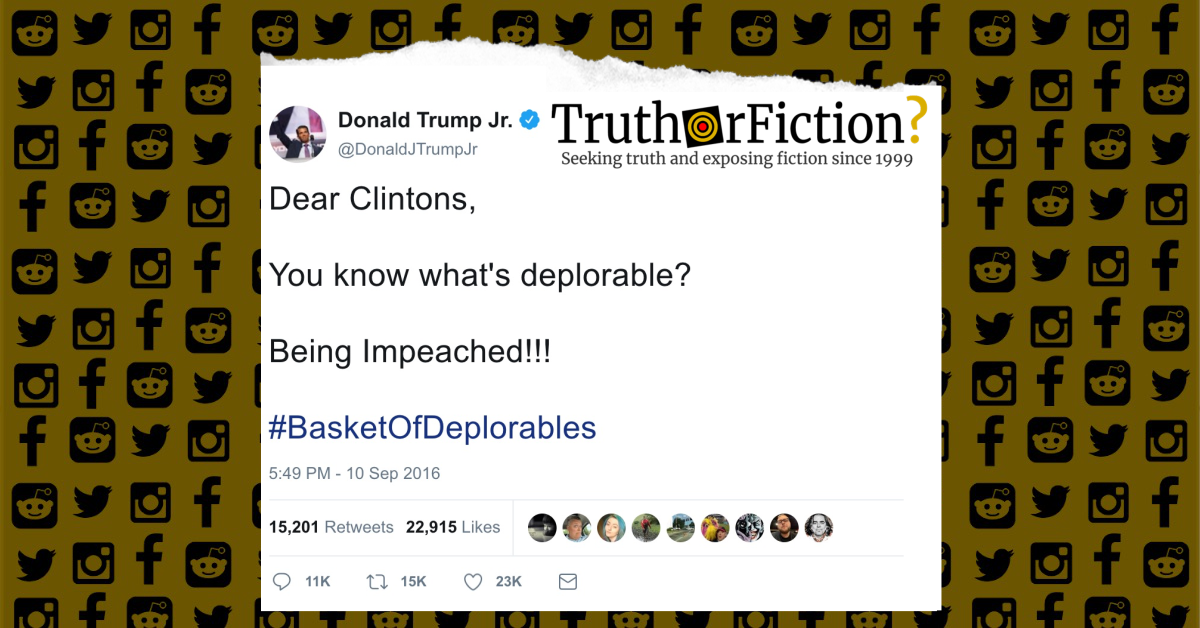 ‘Do You Know What’s Deplorable? Being Impeached’ Tweet
