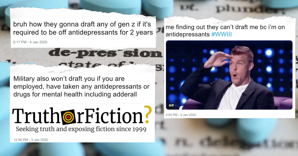 Does Using Antidepressants Disqualify You from a Military Draft?