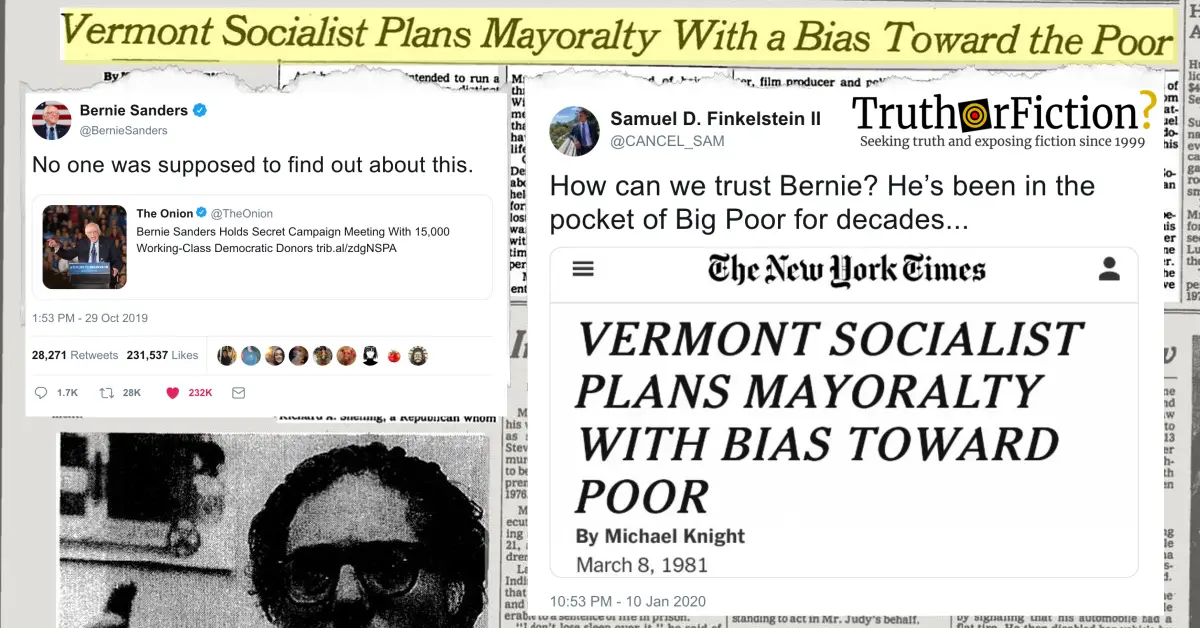 ‘Vermont Socialist Plans Mayoralty with Bias Toward Poor’ Headline
