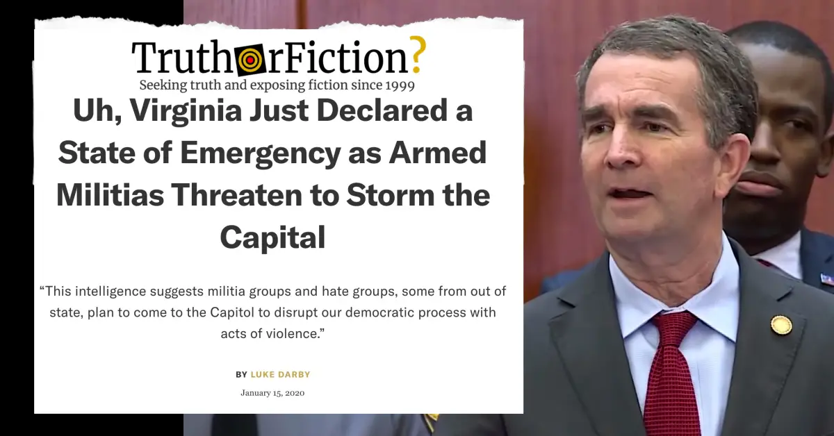 Did Virginia Declare a State of Emergency Due to Armed Militias?